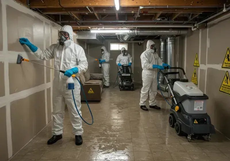 Basement Moisture Removal and Structural Drying process in Newton Falls, OH